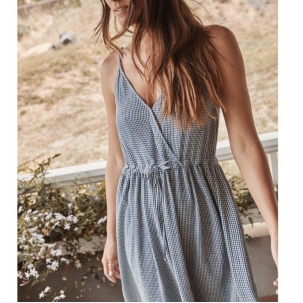 Christy Dawn Lincoln gingham blue plaid dress